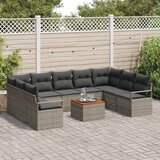 vidaXL set vrtnih sofa sa jastučićima Siva Poli Ratan Akacija, dvosjed vrtna sofa sa jastučićima Siva Poli Ratan | shoptok.hr