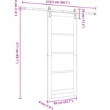 vidaXL Klizna vrata s setom hardvera 83x211 cm od čvrste borovine | shoptok.hr