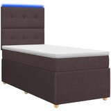  LED okvir za krevet s madracem Tamno smeđa 80 x 200 cm Tkanina | shoptok.hr