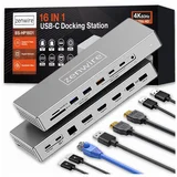 BS-HD1601 USB-C priklopna postaja 16v1, 2x HDMI 4K 60Hz + DisplayPort 1.4, LAN, PD 100W, SD/TF, Audio, USB 10Gbps, (5000195864)