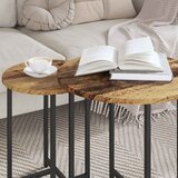  Set pomoćnih stolića 2 pcs Stari drvo i crna | shoptok.hr