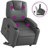 Maison Chic masažni naslanjač - Relax naslanjač s funkcijo vstajanja sivo umetno usnje, (22062694) | Shoptok.si
