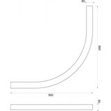 Copen Postolje za tuš kabinu CONCEPT R900x50 crno (C-10-9090RB) | ePonuda.com