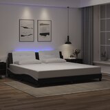  Okvir kreveta s LED-om bez madraca Zadar crno-bijeli 200 x 200 cm | shoptok.hr