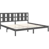  Okvir za krevet od masivne borovine sivi 200 x 200 cm | shoptok.hr