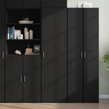 vidaXL Visoka omara črna 50x42,5x185 cm inženirski les Cene