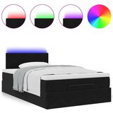  Otomanski krevet madracem i LED crna 120x190 cm baršun | shoptok.hr