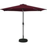 vidaXL Suncobran za vrt s LED svjetlima i postoljem 300 x 300 cm - Bordo crvena 3 x 3 m | shoptok.hr