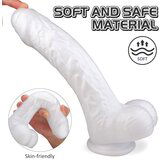 Sex HD Martin - realističan dildo s vakuumom, testisi (bijeli) | shoptok.hr