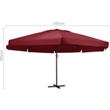 vidaXL Vrtni suncobran s aluminijskom šipkom 600 cm bordo | shoptok.hr