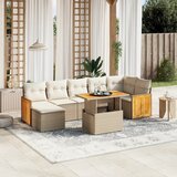 Maison Chic Seti vrtnega pohištva - Vrtna garnitura - Vrtni pohištvo set 8-delna z blazinami bež poli ratan, (21800044) | Shoptok.si