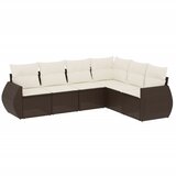  6-dijelni set vrtnih sofa od poliratana s jastucima smeđi | shoptok.hr