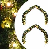 vidaXL Božična girlanda med 600 LED 2 pcs Zelena PVC | Shoptok.si