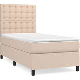 vidaXL Box spring postelja z vzmetnico kapučino 80x200 cm umetno usnje, (20899123) Cene