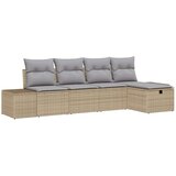  Sjedeća garnitura za vrt 5 kom. Bež poliratan 239 x 117 x 85 cm | Shoptok.si
