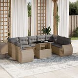 vidaXL 10-dijelni set vrtnih sofa s jastucima bež od poliratana | shoptok.hr