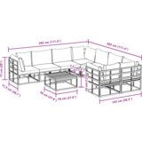 vidaXL Sjedeća garnitura za vrt 9 pcs Crna 70 x 70 x 32 cm Aluminij | shoptok.hr