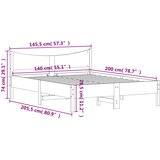  Okvir kreveta bez madraca bijeli 140x200 cm od masivne borovine | shoptok.hr