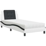 vidaXL Postelja z vzmetnico bela in črna 80x200 cm umetno usnje, (21112331) | Shoptok.si