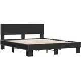  The Living Store Posteljni okvir črn 160x200 cm inženirski les in kovina - Posteljni Okvir, (21500792) | Shoptok.si