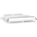  Posteljni okvir bel 200x200 cm trden les, (20778145) | Shoptok.si
