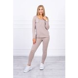 Kesi Set with press stud neckline dark beige | Shoptok.si