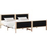  Krevetna konstrukcija Crna 200 x 200 cm Čvrsto borovo drvo | shoptok.hr