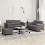 3-dijelni set sofa s jastucima sivi od umjetne kože | shoptok.hr
