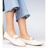 Gemre Beige elegant loafers with gold decoration and rhinestones Kalisa | Shoptok.si