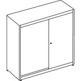 mauser Omara z drsnimi vrati, akustični učinek, plošča iz umetne mase, VxŠxG 1180 x 1200 x 432 mm, 2 polici, čista bela / aluminijasto siva / javor | Shoptok.si