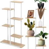 springos stalak za cvijeće sa 6 razina, metal i MDF, 60 x 20 x 113 cm, bijeli | shoptok.hr