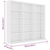 Ormarić za CD-ove bijeli 100 x 23 x 89,5 cm konstruirano drvo | Eponuda.ba