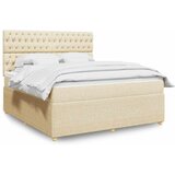  Krevet s oprugama i madracem krem 180x200 cm od tkanine | shoptok.hr