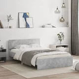 vidaXL Okvir za krevet s uzglavljem siva boja betona 120x200 cm