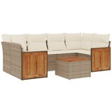 Maison Chic Seti vrtnega pohištva - Vrtna garnitura - Vrtni pohištvo set 7-delna z blazinami bež poli ratan, (21805277) | Shoptok.si