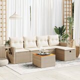 vidaXL 6-dijelni set vrtnih sofa s jastucima bež od poliratana | shoptok.hr