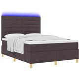  LED Box Spring Krevet Tamno smeđa 140 x 200 cm tkanina Slike