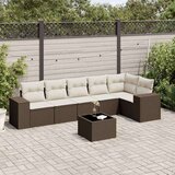 vidaXL 7-dijelni set vrtnih sofa od poliratana s jastucima smeđi | shoptok.hr