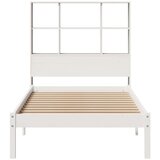 vidaXL Krevet s regalom za knjige bez madraca bijeli 90x190cm borovina | shoptok.hr