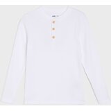 Sinsay Pamučna majica dugih rukava s Henley izrezom | shoptok.hr