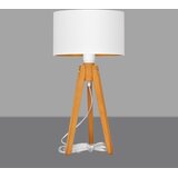  Stona lampa ALBA 1xE27/15W/230V bela/zlatna/hrast | Eponuda.com