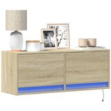 vidaXL Stenska TV omarica z LED lučkami sonoma hrast 100x31x38 cm Cene