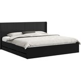  Krevetna konstrukcija s pohranom i uzglavljem Crna 180 x 200 cm | shoptok.hr