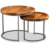  Set Bočnih Stolića 2 kom Masivno Drvo Manga | shoptok.hr