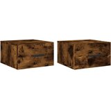  Zidni noćni ormarići 2 kom dimljenog hrasta 35x35x20 cm | Eponuda.ba