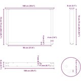 vidaXL Noge za blagovaonski stol U-oblik 2 kom Prirodni čelik 100 x (72-73) cm Čelik - Prirodna 100 x (72-73) cm 2 1 | shoptok.hr