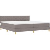 vidaXL Postelja s škatlo z blazino & LED Taupe 200x200 cm Tkanina, (22082750) | Shoptok.si