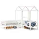 vidaXL Set dnevnog kreveta i klupe s krovom bijeli 90x200 cm borovina Cijene