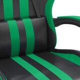  Okretna igraća stolica s osloncem crno-zelena od umjetne kože | shoptok.hr