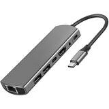 INF 7-v-1 USB-C zvezdišče s HDMI, Ethernet in polnjenjem PD, (21778417) | Shoptok.si